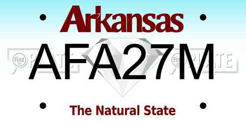 AFA27M Arkansas License Plate