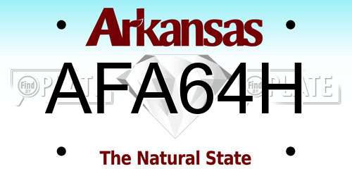 AFA64H Arkansas License Plate
