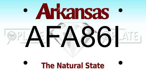 AFA86I Arkansas License Plate