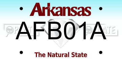 AFB01A Arkansas License Plate