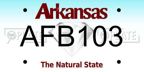 AFB103 Arkansas License Plate