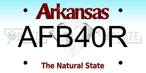 AFB40R Arkansas License Plate