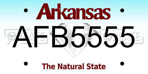 AFB5555 Arkansas License Plate