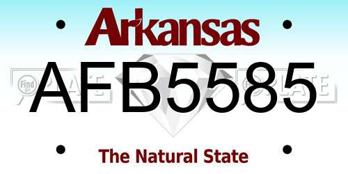 AFB5585 Arkansas License Plate