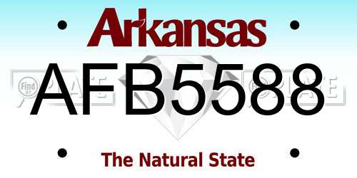 AFB5588 Arkansas License Plate