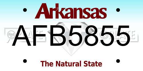 AFB5855 Arkansas License Plate