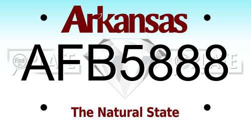 AFB5888 Arkansas License Plate