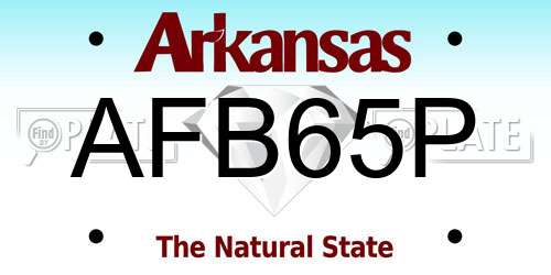 AFB65P Arkansas License Plate