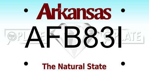 AFB83I Arkansas License Plate