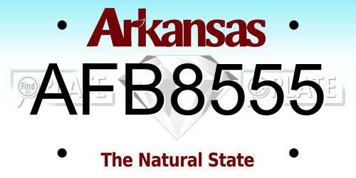 AFB8555 Arkansas License Plate