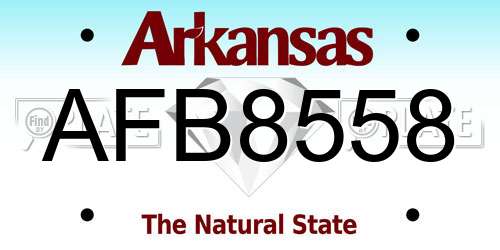 AFB8558 Arkansas License Plate