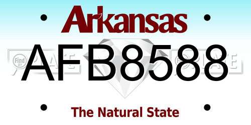 AFB8588 Arkansas License Plate