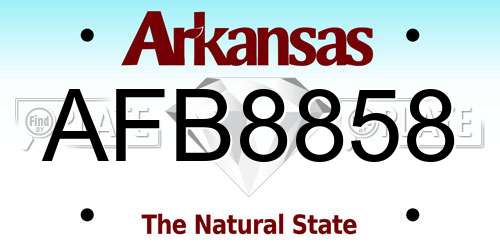 AFB8858 Arkansas License Plate