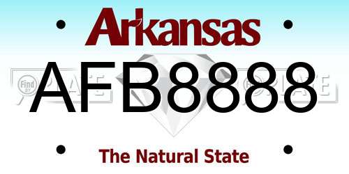AFB8888 Arkansas License Plate