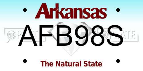 AFB98S Arkansas License Plate