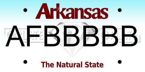 AFBBBBB Arkansas License Plate