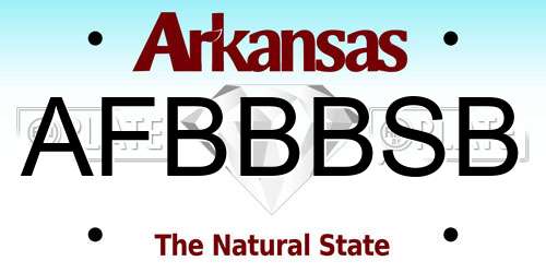 AFBBBSB Arkansas License Plate