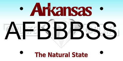 AFBBBSS Arkansas License Plate