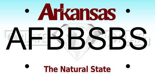 AFBBSBS Arkansas License Plate