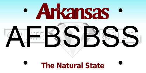 AFBSBSS Arkansas License Plate
