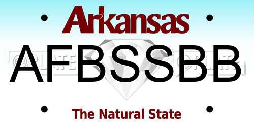AFBSSBB Arkansas License Plate