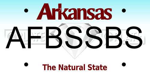 AFBSSBS Arkansas License Plate