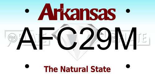 AFC29M Arkansas License Plate