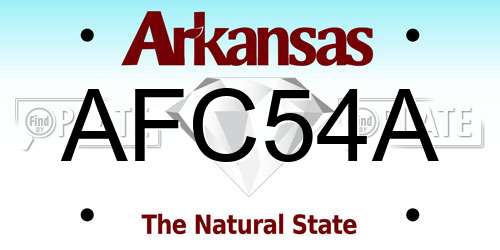 AFC54A Arkansas License Plate