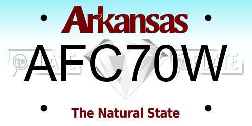 AFC70W Arkansas License Plate