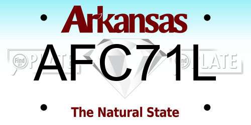 AFC71L Arkansas License Plate