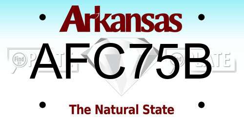 AFC75B Arkansas License Plate