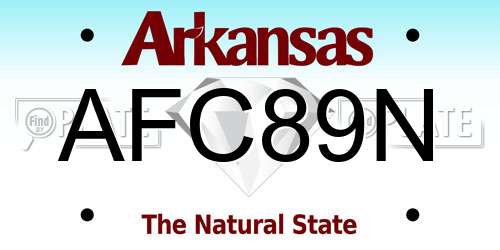 AFC89N Arkansas License Plate