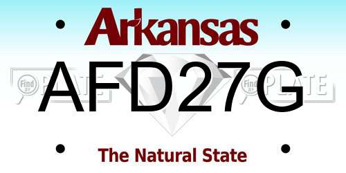 AFD27G Arkansas License Plate