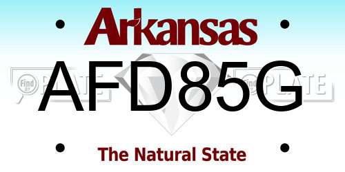 AFD85G Arkansas License Plate