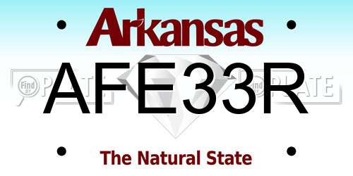 AFE33R Arkansas License Plate