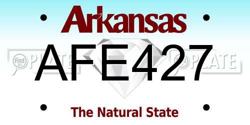 AFE427 Arkansas License Plate