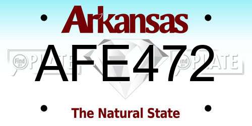 AFE472 Arkansas License Plate