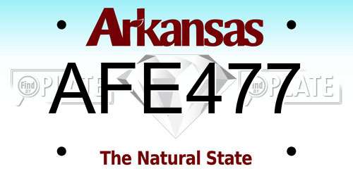 AFE477 Arkansas License Plate