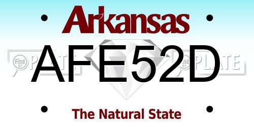 AFE52D Arkansas License Plate