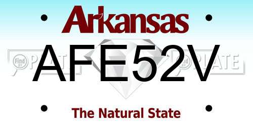 AFE52V Arkansas License Plate