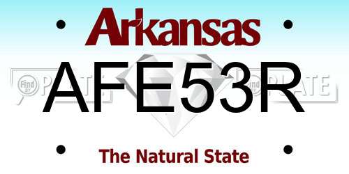 AFE53R Arkansas License Plate