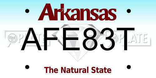 AFE83T Arkansas License Plate