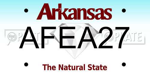 AFEA27 Arkansas License Plate