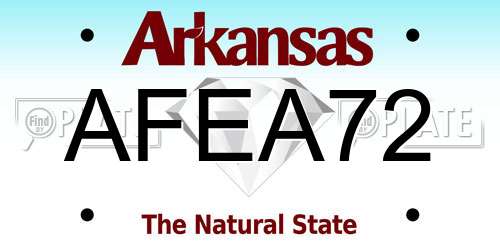 AFEA72 Arkansas License Plate