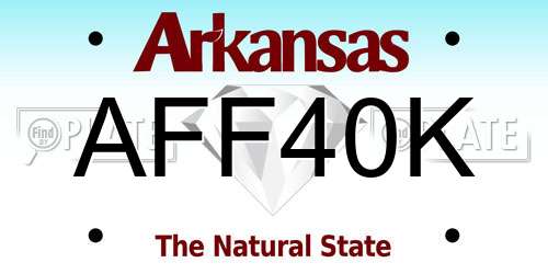 AFF40K Arkansas License Plate