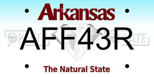 AFF43R Arkansas License Plate