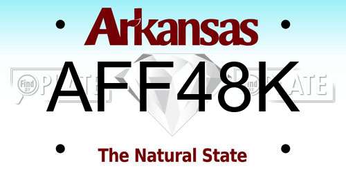 AFF48K Arkansas License Plate
