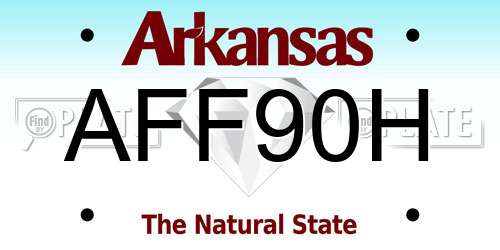 AFF90H Arkansas License Plate