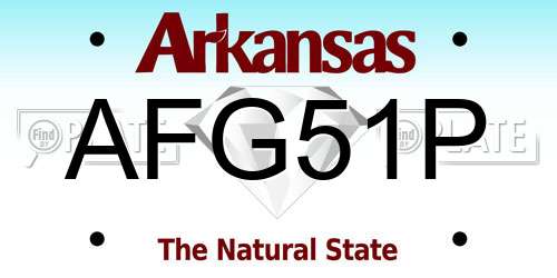 AFG51P Arkansas License Plate