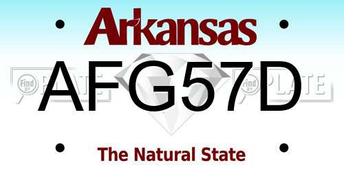 AFG57D Arkansas License Plate